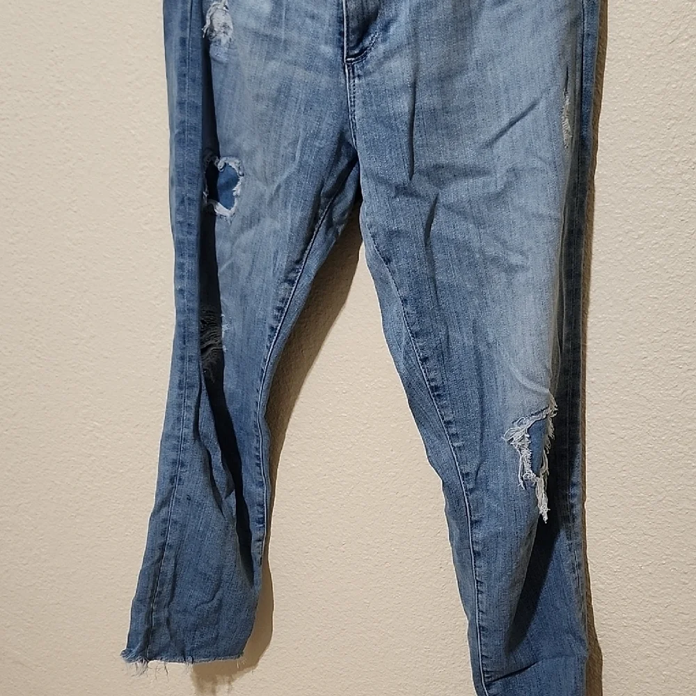 Ag Adriano Goldschmied Blue Skinny Jeans with Distressed Detailing - Picture 4 of 10